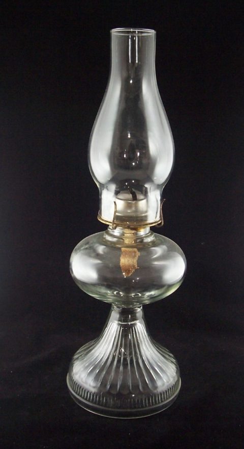 Queen Anne Glass Hurricane Oil Lamp With Eagle Burner Moms Antiques