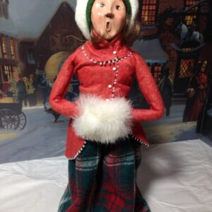 Byers' Choice Woman with White Handmuff, 1990s