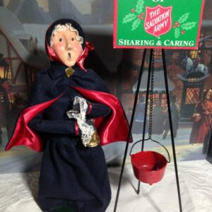 Byers' Choice Salvation Army Woman with Bell and Kettle Stand, 1992