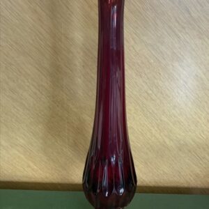 Fenton Ruby Red Amberina Thumbprint Tall Swung Vase