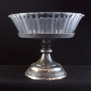 Early 1900s Quadruple Silverplated and Glass Compote