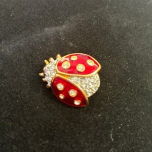 Swarovski Crystal & Red Enamel Ladybug Brooch