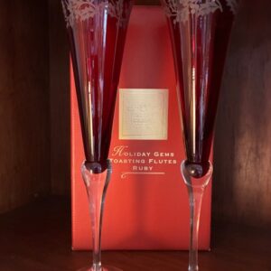 Lenox Holiday Gems Ruby Red Champagne Toasting Flutes